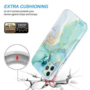 luolnh Compatible with iPhone 11 Pro Case,iPhone 11 Pro Marble Case,Marble Design Shockproof Flexible Soft Silicone Rubber TPU Bumper Cover Skin Case for iPhone 11 Pro 5.8 inch 2019 -Abstract Mint