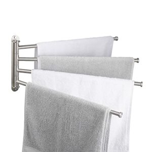 kes swivel towel bar 19.5" 4-arm extra long, swing out towel rack for bathroom wall, hand towel holder for multiple towels, sus304 stainless steel brushed finish, a2103s4l50-2