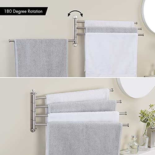 KES Swivel Towel Bar 19.5" 4-Arm Extra Long, Swing Out Towel Rack for Bathroom Wall, Hand Towel Holder for Multiple Towels, SUS304 Stainless Steel Brushed Finish, A2103S4L50-2