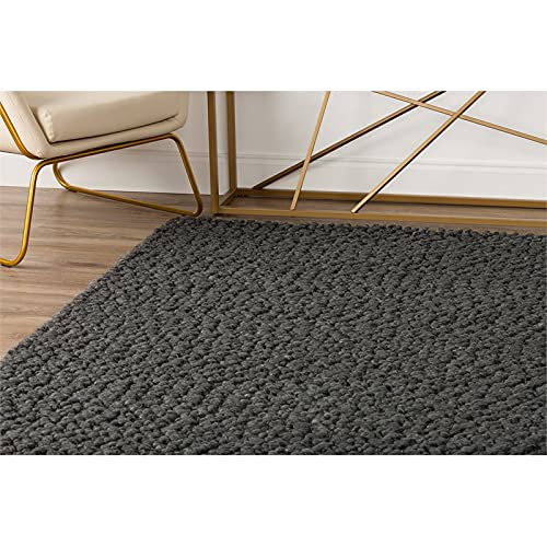 Addison Rugs Boulder Cobblestone Wool Area Rug, 2' x 3', Steel