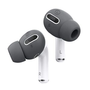 elago [6 pairs] airpods pro ear tips with integrated earbuds cover designed for apple airpods pro, fit in the case, anti-slip, [3 sizes: large + medium + small] [us patent registered] (dark grey)