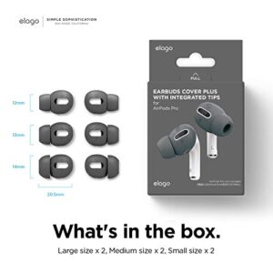 elago [6 Pairs] AirPods Pro Ear Tips with Integrated Earbuds Cover Designed for Apple AirPods Pro, Fit in The Case, Anti-Slip, [3 Sizes: Large + Medium + Small] [US Patent Registered] (Dark Grey)