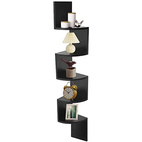 Coral Flower 5 Tier Shelves for Wall Storage, Easy-to-Assemble Floating Wall Mount Shelves for Offices, Bedrooms, Bathrooms, Kitchens, Living Rooms and Dorm Rooms