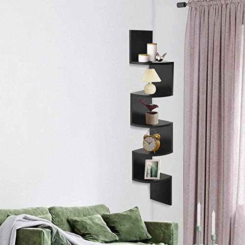 Coral Flower 5 Tier Shelves for Wall Storage, Easy-to-Assemble Floating Wall Mount Shelves for Offices, Bedrooms, Bathrooms, Kitchens, Living Rooms and Dorm Rooms