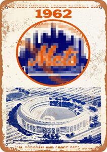 new york mets tin retro sign vintage metal poster plaque warning signs iron art hanging wall decoration yard cafe bar pub club gift 20x30 cm