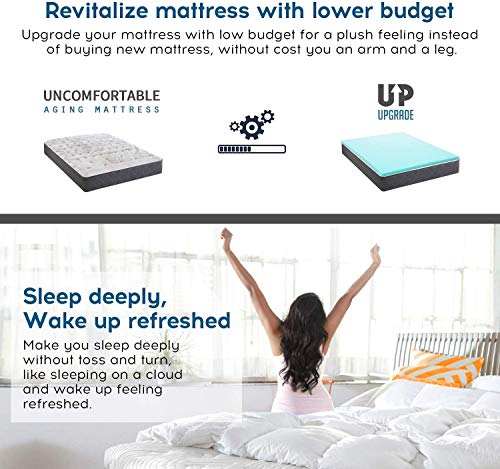 Nelaukoko 3 Inch Twin Memory Foam Mattress Topper, Single Topper Ventilated Gel Foam Mattress Pad,Single Size Foam Topper for Single Bed