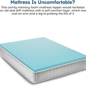 Nelaukoko 3 Inch Twin Memory Foam Mattress Topper, Single Topper Ventilated Gel Foam Mattress Pad,Single Size Foam Topper for Single Bed