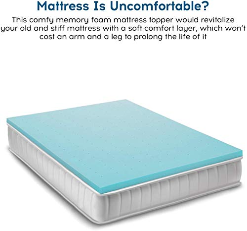 Nelaukoko 3 Inch Twin Memory Foam Mattress Topper, Single Topper Ventilated Gel Foam Mattress Pad,Single Size Foam Topper for Single Bed