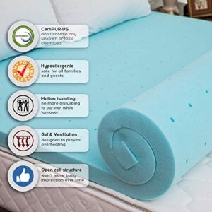 Nelaukoko 3 Inch Twin Memory Foam Mattress Topper, Single Topper Ventilated Gel Foam Mattress Pad,Single Size Foam Topper for Single Bed