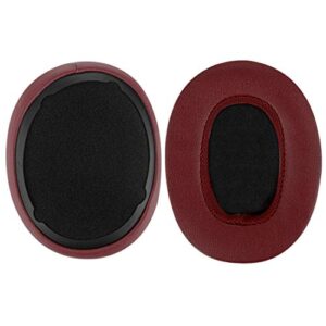 Geekria QuickFit Protein Leather Replacement Ear Pads for Skullcandy Venue Wireless ANC Headphones Earpads, Headset Ear Cushion Repair Parts (Deep Red)