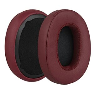 Geekria QuickFit Protein Leather Replacement Ear Pads for Skullcandy Venue Wireless ANC Headphones Earpads, Headset Ear Cushion Repair Parts (Deep Red)