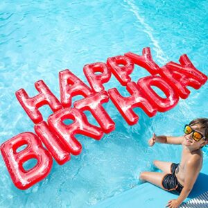 pool party decorations happy birthday pool floats – large floating letters pool party decorations for kids birthday party decorations, perfect for summer party decor birthday banner backdrop 