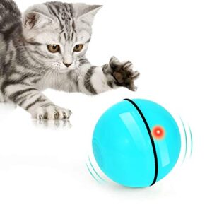 interactive cat toys ball with led light, 360 degree self auto rotating intelligent ball, smart usb rechargeable spinning cat ball toy,stimulate hunting instinct kitten funny chaser roller pet toy