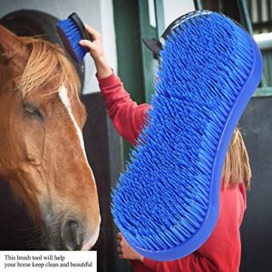 Camidy Silicone Brush for Horse Cleaning,Pet Grooming Massage Brush Ergonomic Horse Comb
