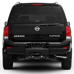 iPick Image, Compatible with - Nissan Armada UV Graphic Black Metal Face-Plate on ABS Plastic 2 inch Tow Hitch Cover