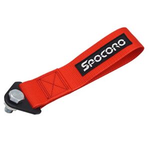 spocoro car racing tow strap,front or rear bumper tow strap red (pack of 1)