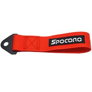 Spocoro Car Racing Tow Strap,Front or Rear Bumper Tow Strap Red (Pack of 1)
