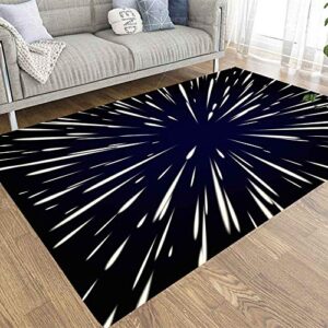 emmteey large area rugs, 5x7 farmhouse area rug of indoor outdoor kids,boys,girls star wars flying through the stars speed light