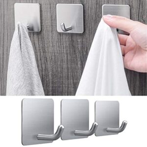 Self Adhesive Hooks, Meirenda Removable Wall Hooks Sticky Hangers Hooks Heavy Duty Kitchen Towel Sticky Adhesive Wall Hanging Hooks for Office Home Robe Keys Bags 4 Pack