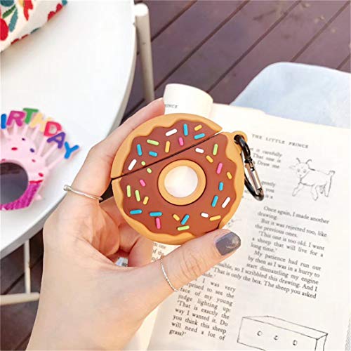 Mulafnxal for Airpods 1&2 Case, Cute 3D Funny Cartoon Food Soft Silicone Protective Airpod Cover, Stylish Fun Cool Design Shockproof Skin, Fashion Cases for Girls Kids Teens Boys Air pods (Donuts)