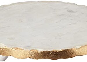 Mud Pie Marble Trivet, 1 1/4" x 8 1/2" dia, Gold