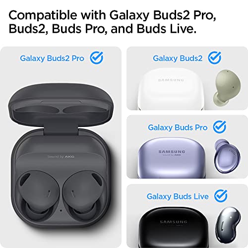 Spigen Rugged Armor Designed for Galaxy Buds2 Pro Case (2022) / Galaxy Buds 2 Case (2021) / Galaxy Buds Pro Case (2021) / Galaxy Buds Live Case (2020) - Matte Black