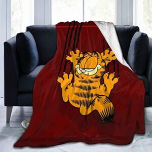 mkjih garfield cartoon cat flannel throw blanket.micro fleece and luxury warm blanket for bed sofa travel four seasons blanket .50 x 40 in