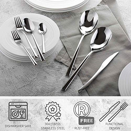 Bundle: Bone China dinnerware set 16-piece and Stainless steel silverware set 20-piece, Plates and Bowls Sets, Dishes Dinnerware Sets, Dinnerware Sets, White Plates,Flatware Set, Cutlery Set