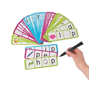 consonant vowel consonant (cvc) dry erase card set - language teachers supplies and home educational - 48 pieces