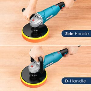 ENEACRO Polisher, Rotary Car Buffer Polisher Waxer, 1200W 7-inch/6-inch Variable Speed 1500-3500RPM, Detachable Handle Perfect for Boat,Car Polishing and Waxing