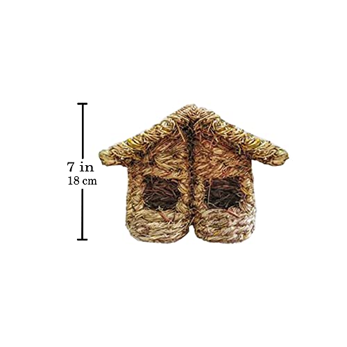 Meric Bird 2-Pocket Roosting Hut, for Hermit Crab, Hamster, Crested Gecko, Snake, Ball Python Shelter and Hideaway for Small Birds