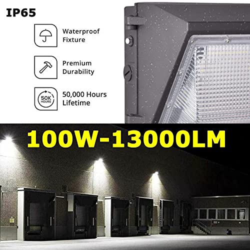 SZGMJIA 120W LED Wall Pack with Dusk to Dawn Photocell, 5000K Daylight, 15600LM, 600 Watt HPS/HID Replacement with ETL Listed, Commercial and Industrial Outdoor LED Security Lighting for Parking Lots