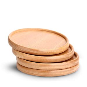 coasters for drinks set of 4 , natural non slip wooden coasters , perfect housewarming gift idea