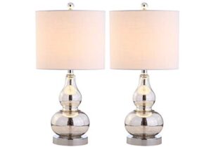 jonathan y jyl1028c-set2 anya 20.5" mini glass lamp(set of 2) transitional,glam,midcentury for bedroom, living room, office, college dorm, coffee table, bookcase, silver, 2 piece