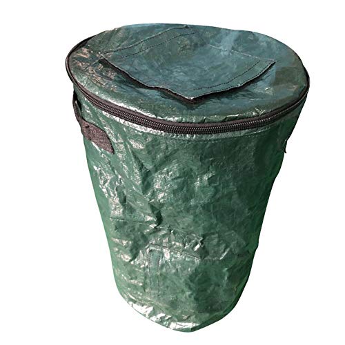 isilky Collapsible Compost Bin -Yard Waste Can with Zipper Composting Fruit Kitchen Waste Fermentation Secrets Growers Bags for Garden Odorless Compost Pail