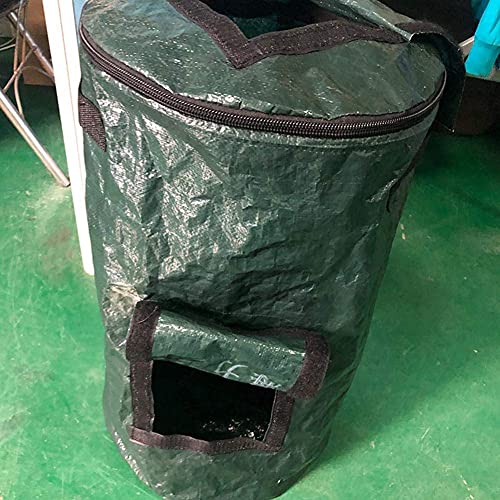 isilky Collapsible Compost Bin -Yard Waste Can with Zipper Composting Fruit Kitchen Waste Fermentation Secrets Growers Bags for Garden Odorless Compost Pail