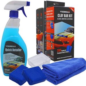 Visbella Clay Bars Auto Detailing Kit, Polishing, Lubricant and Waxing Kit for Car Detailing, Truck, SUV, Car Cleaning and Detailing Kit, with Extra Towel