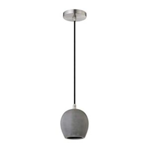 amazon basics poly globe pendant light - 6" x 6" x 30", brushed nickel