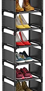 Tribesigns Vertical Shoe Rack, Narrow Shoe Shelf, Slim Shelf for Shoes, Thin Shoe Rack for Small Space, Tall Narrow Shoes Shelf