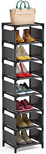 Tribesigns Vertical Shoe Rack, Narrow Shoe Shelf, Slim Shelf for Shoes, Thin Shoe Rack for Small Space, Tall Narrow Shoes Shelf