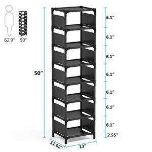 Tribesigns Vertical Shoe Rack, Narrow Shoe Shelf, Slim Shelf for Shoes, Thin Shoe Rack for Small Space, Tall Narrow Shoes Shelf