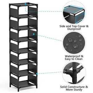 Tribesigns Vertical Shoe Rack, Narrow Shoe Shelf, Slim Shelf for Shoes, Thin Shoe Rack for Small Space, Tall Narrow Shoes Shelf