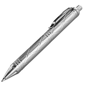 smootherpro stainless steel push button mechanism pen solid comfortable weight for holding click ballpoint for christmas birthday festival signature gift(pss043)