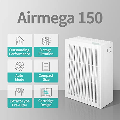 Coway Airmega 150(K) True HEPA Air Purifier with Air Quality Monitoring, Auto Mode, Filter Indicator (Sage Green)