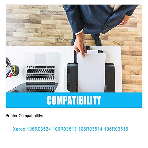 TonerPlusUSA Remanufactured C400 C405 Toner Cartridge Replacement for Xerox 106R03524 106R03513 106R03514 106R03515 Toner Cartridge for Xerox VersaLink C400 C405 C400DN MFP C405DN (BCMY, 4-Pack)