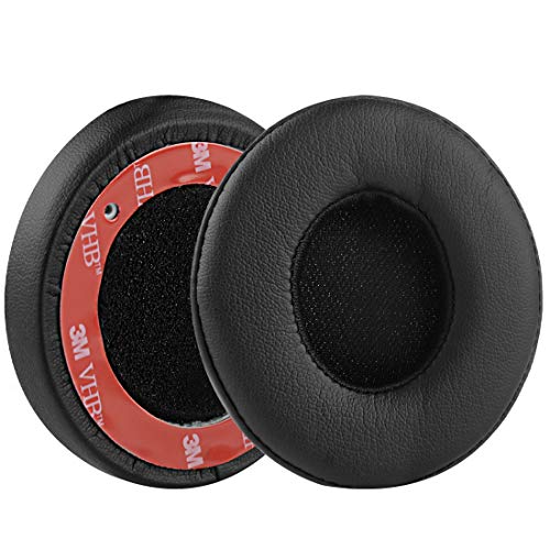 Geekria QuickFit Replacement Ear Pads for Beats Solo2 Wired, Solo2.0 Wired (B0518) Headphones Earpads, Headset Ear Cushion Repair Parts (Black)