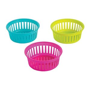 pastel classroom small round storage baskets - educational - 12 pieces