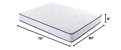 Olee Sleep 9 Inch Breeze Gel Memory Foam Innerspring Mattress, CertiPUR-US Certified, King (VC09SM01K-2)