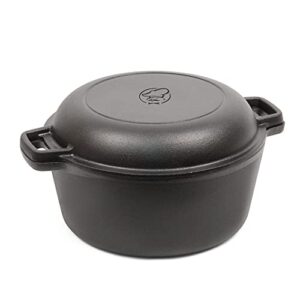 commercial chef 5-quart cast iron dutch oven with skillet lid