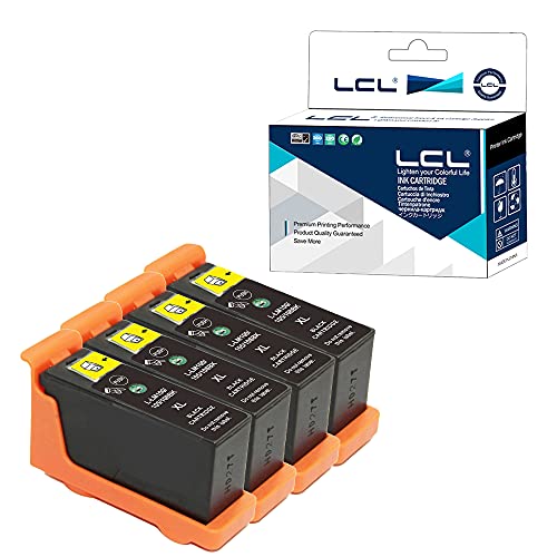 LCL Compatible Ink Cartridge Pigment Replacement for LEXMARK 100XL 105XL 108XL 14N1068 High Yield S300 S301 S302 S305 S308 S402 S405 S408 S409 Intuition S502 S505 S508 S605 S608 Genesi (4-Pack Black)